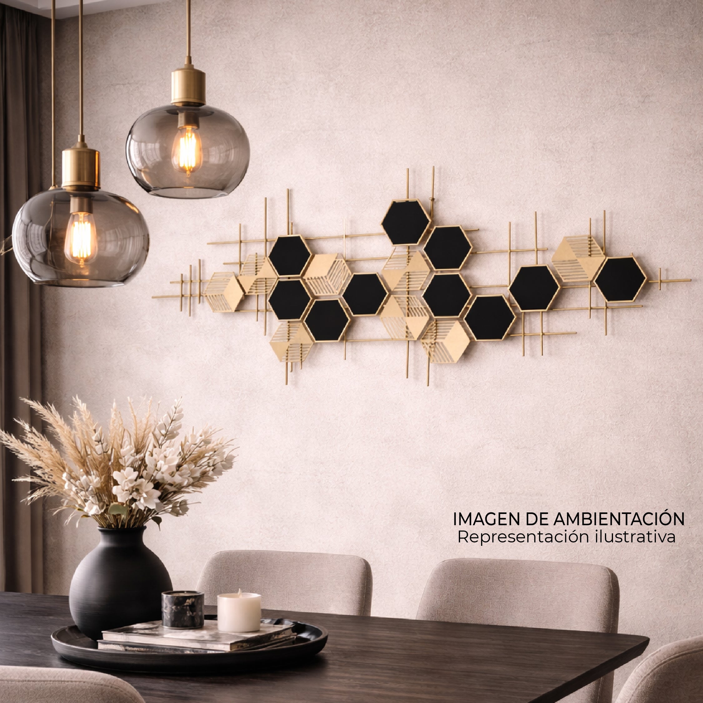 Aplique de pared Metálico Hexara