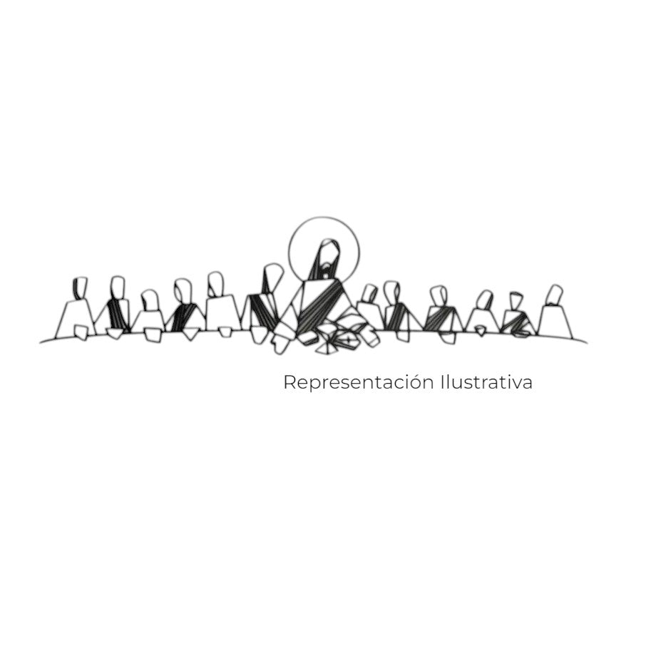 Art by Amapola black metal abstract wall art of The Last Supper, minimalist design.