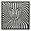 Cuadro decorativo Art by Amapola de metal negro mate con diseño abstracto de rostro femenino y líneas fluidas.