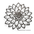 Decoración de pared Art by Amapola con diseño de flor de loto en metal negro mate, estilo minimalista y elegante.