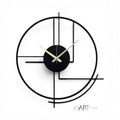 Reloj de pared Art by Amapola metálico negro con diseño geométrico minimalista y manecillas plateadas