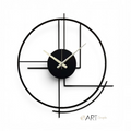 Reloj de pared Art by Amapola con diseño geométrico minimalista en color negro mate y manecillas metálicas finas.