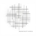 Art by Amapola black metal geometric wall art, 80cm diameter, abstract grid design.