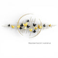 Art by Amapola golden and black metal wall art with butterflies and geometric design, 90cm x 180cm.